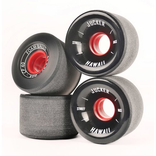 JUCKER HAWAII Longboard Skate Roues FOAM BALLS 65mm 80A CP40 (4er) Noir