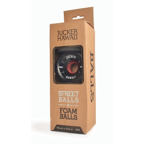 JUCKER HAWAII Longboard Skate Roues FOAM BALLS 65mm 80A CP40 (4er) Noir